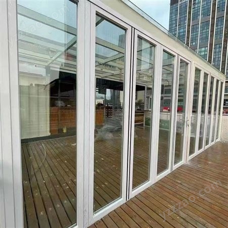 阳台折叠玻璃门 大型铝合金推拉门 时尚简约 可定制 晨宇馨w0062