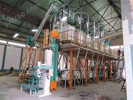 粮食厂 大型石磨面粉机 整体结构紧凑 磨粉机出粉高 发货速度快