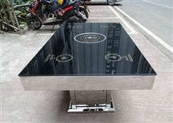 不锈钢桌架玻璃影型电磁炉火锅桌