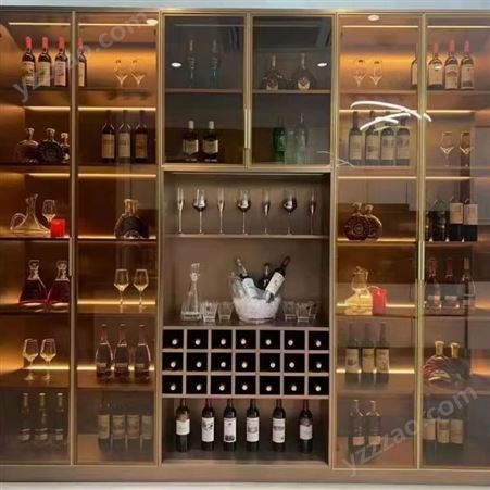 柏图斯酒窖 恒温恒湿不锈钢酒柜 定制现代红酒展示柜 定做烟酒柜