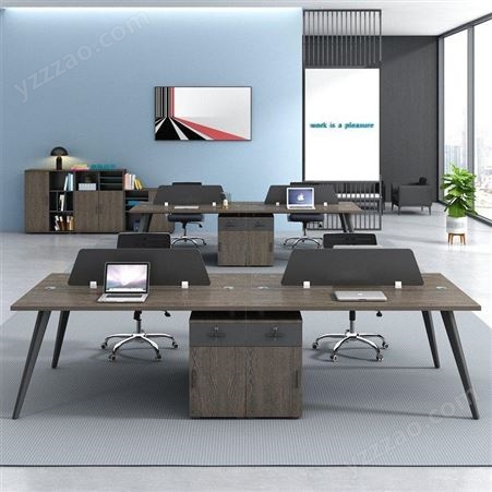 简约时尚屏风位办公桌 120*60*80cm 4人位员工工位桌椅 可定制