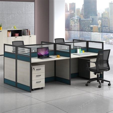 简约时尚屏风位办公桌 120*60*80cm 4人位员工工位桌椅 可定制