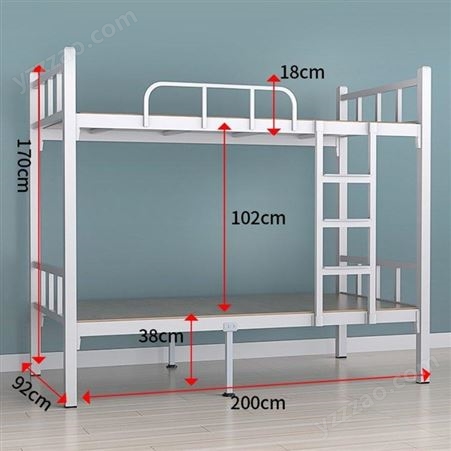 公寓铁艺双层床 实用成人高低床 便捷工地铁架床 2000*900*1800mm