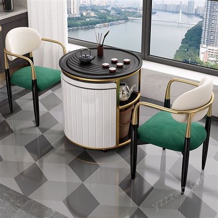 轻奢阳台移动小茶台桌茶水柜客厅多功能组合小型茶桌椅JJ113