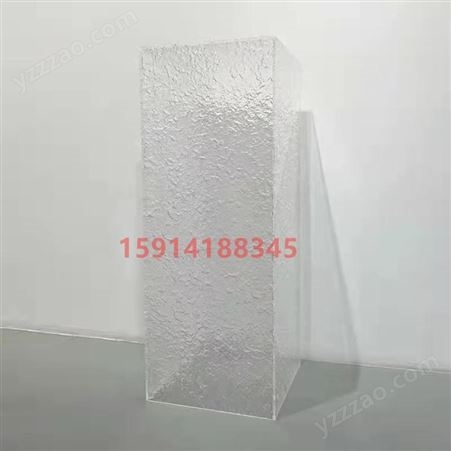 飞剑亚克力雕塑展示底座透明石纹立体盒有机玻璃水纹罩子