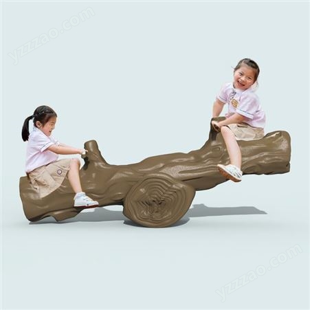 幼儿园双人塑料大树跷跷板儿童平衡滚塑摇马