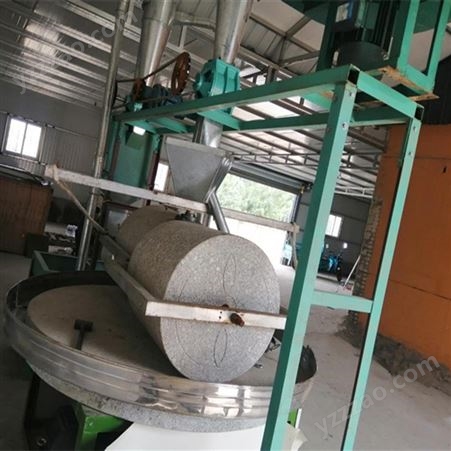吃原滋原味金黄小米用电动石碾碾米设备 全自动组合大米加工机械