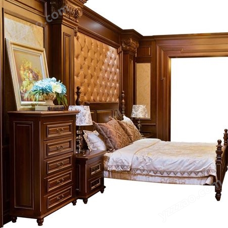 美式欧式实木护墙板定制 客厅卧室电视背景墙装饰集成墙板木饰面