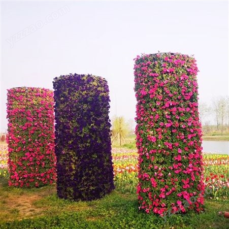 定制室外景观花柱 塑料立体花柱 公园广场装饰景观花柱 塑料圆柱