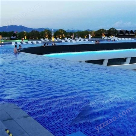 透明亚克力无边游泳池 大型游泳池设计施工安装 无边游泳池