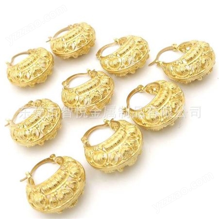 黄铜跨境欧美镂空耳圈时尚流行简约耳环饰品厂小批量来图订购