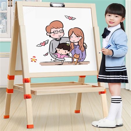 儿童小黑板家用教学支架式绘画画板宝宝幼儿磁性涂鸦板写字板可擦