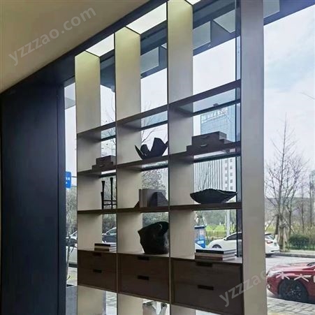 植派定制铝合金极简铝板金属收纳储物柜 客厅电视背景墙装饰柜