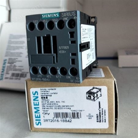 西门子接触器3TS3001-0XN2电流9A辅助触点1常闭220VAC