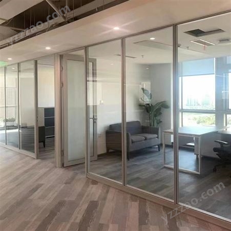 办公室百叶 调光玻璃隔断 现代玻璃门 环保科技