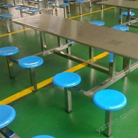 不锈钢食堂餐桌椅学校学生员工饭堂工厂组合 4人6人8人连体快餐桌