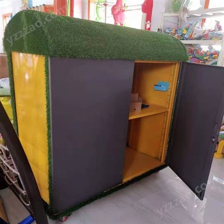 幼儿园户外涂鸦柜 幼儿园画画储物柜 带轮可移动