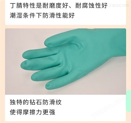 手套耐磨加厚防水手套绿色丁腈手套